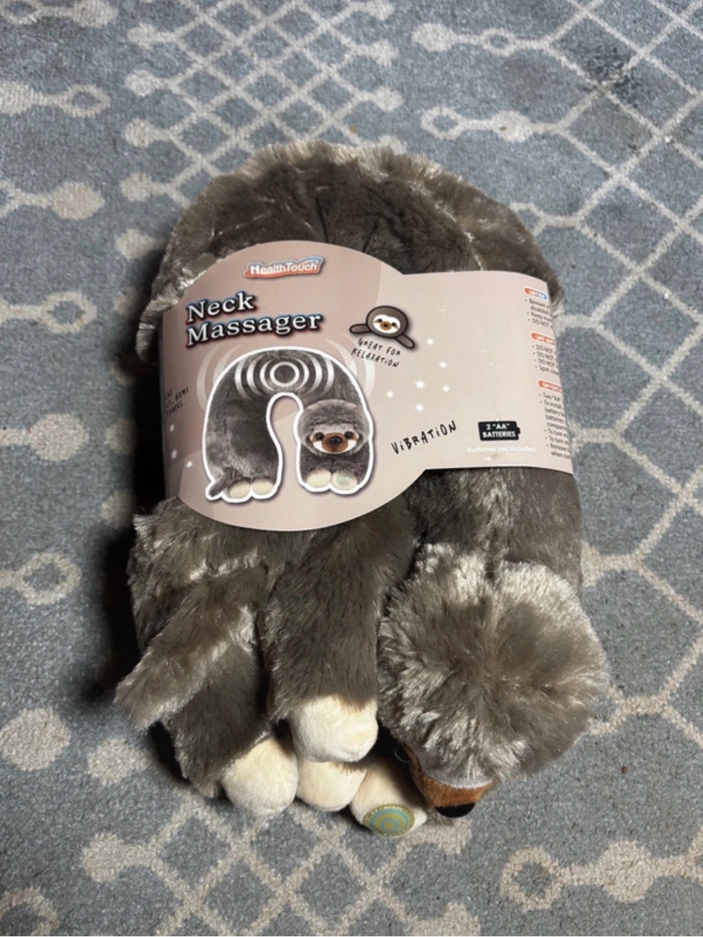 HealthTouch Gray Sloth Neck Massager with Vibration